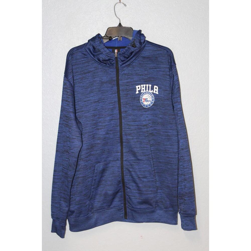 PHILADELPHIA 76ers Full Zip Jacket Hooded Double Sided Men Size XL / UNK